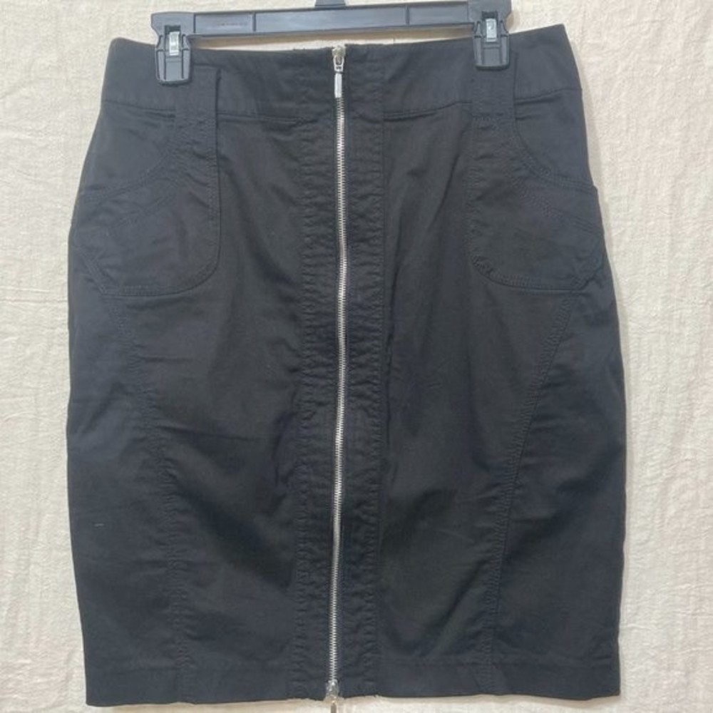 Full Front Zipper Black Pencil Skirt Black Size 10